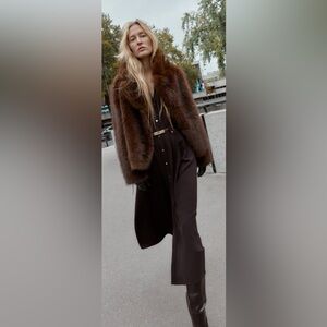 NWT Zara Belted Midi Shirtdress -
Chocolate Brown - Size M